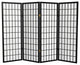 4'' Tall Window Pane Shoji Screen, Black, 4 Panels