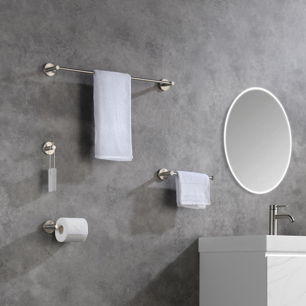 Circular 4 Piece Hardware Set, Brush Nickel