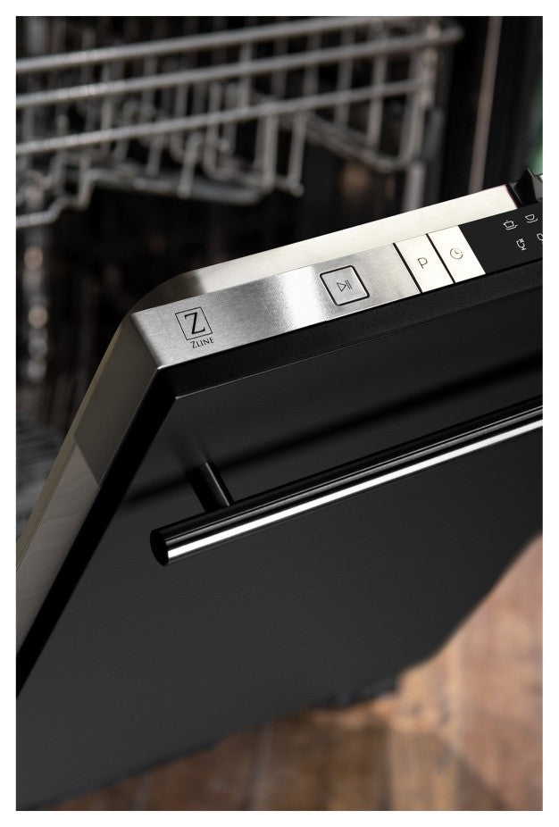 24" Black Matte Top Control Dishwasher 120-Volt With Modern Style Handle