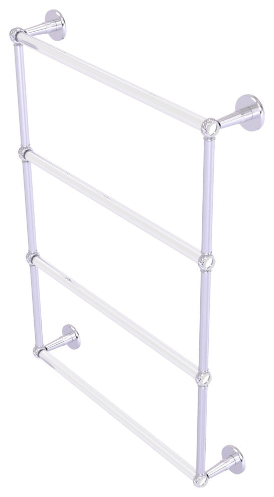 Clearview 4 Tier 24" Ladder Towel Bar with Twisted Accents, Satin Chrome