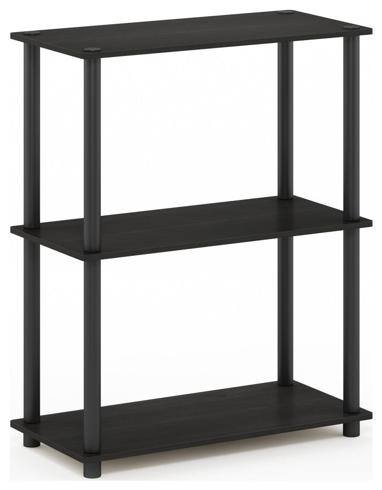 Turn-N-Tube 3-Tier Compact Multipurpose Shelf Display Rack, Espresso/Black