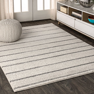 Williamsburg Minimalist Stripe Rug, Cream/Gray, 5 X 8