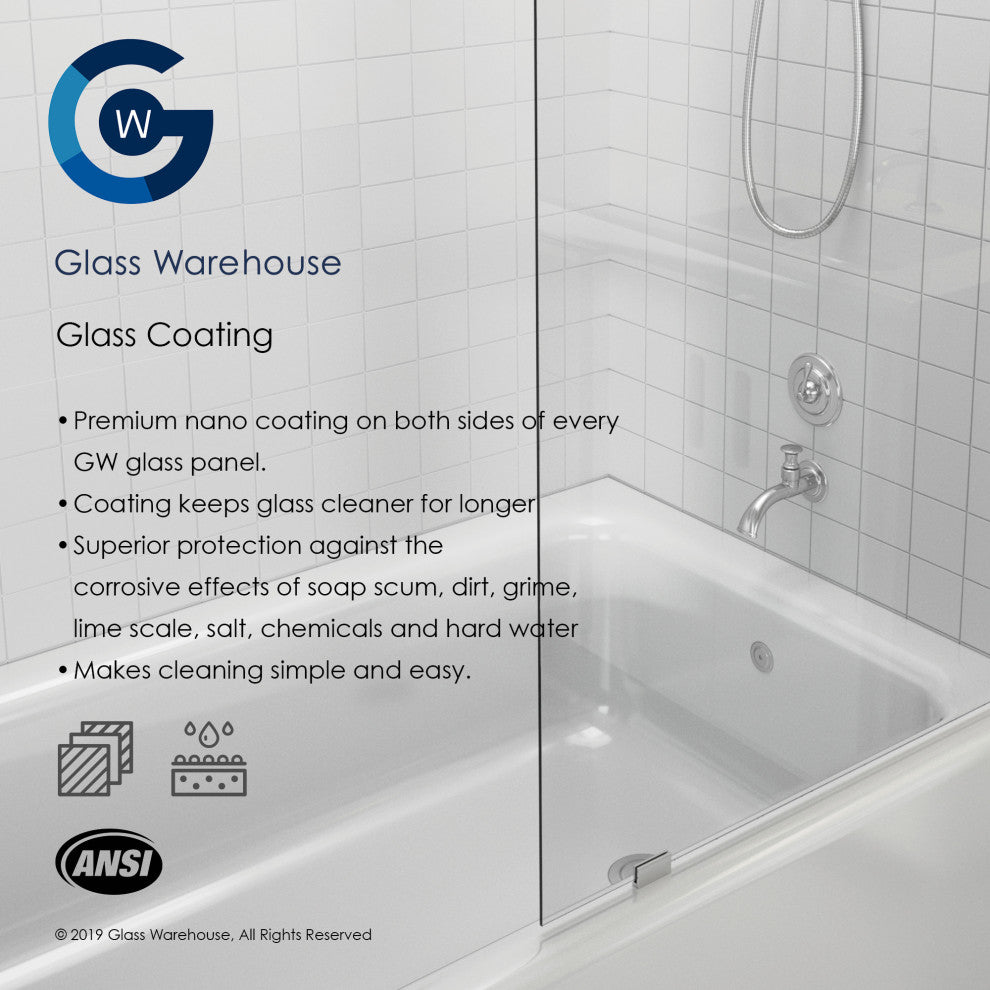 78"x36"x35" Frameless 90 Degree Shower Enclosure Wall Hinge, Matte Black