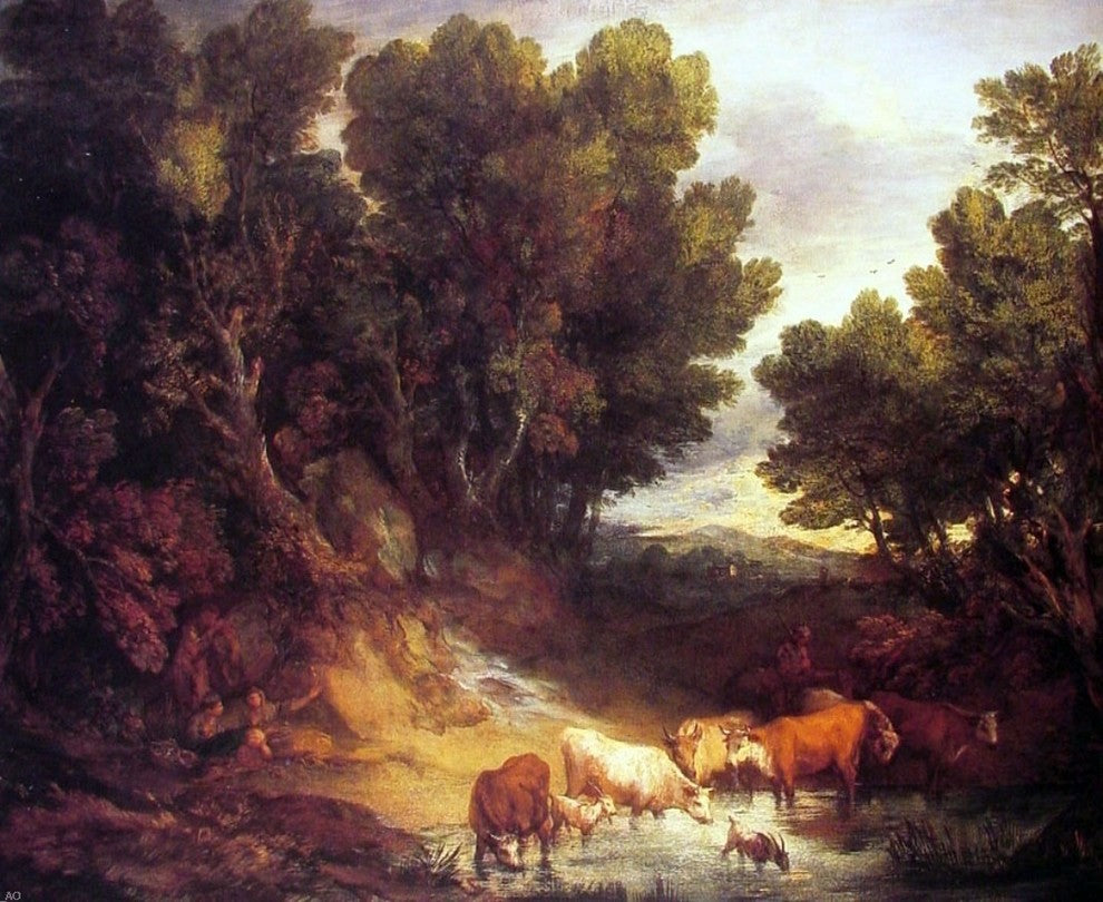 Thomas Gainsborough The Watering Place, 20"x25" Wall Decal