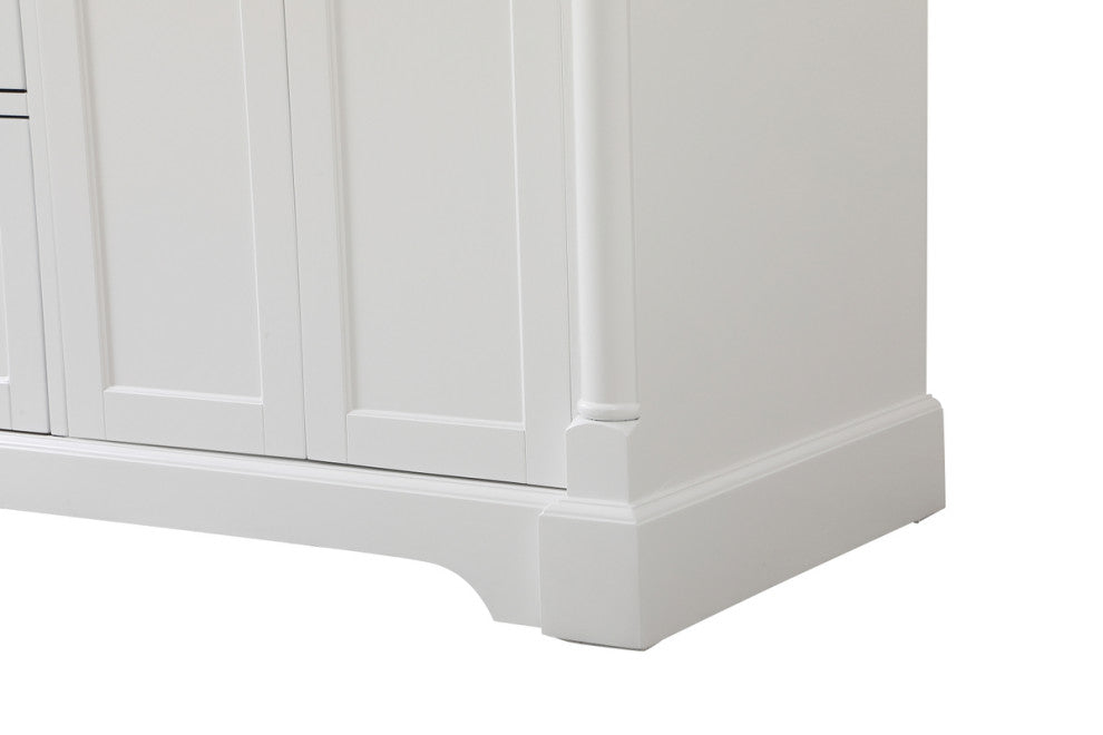 Home Living 21.5" Transitional Black-Light Bathroom Vanity, White, 60