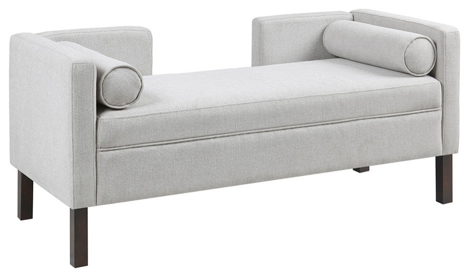 Madison Park Bradford Modern Open Back Upholstered Accent Bench, Grey