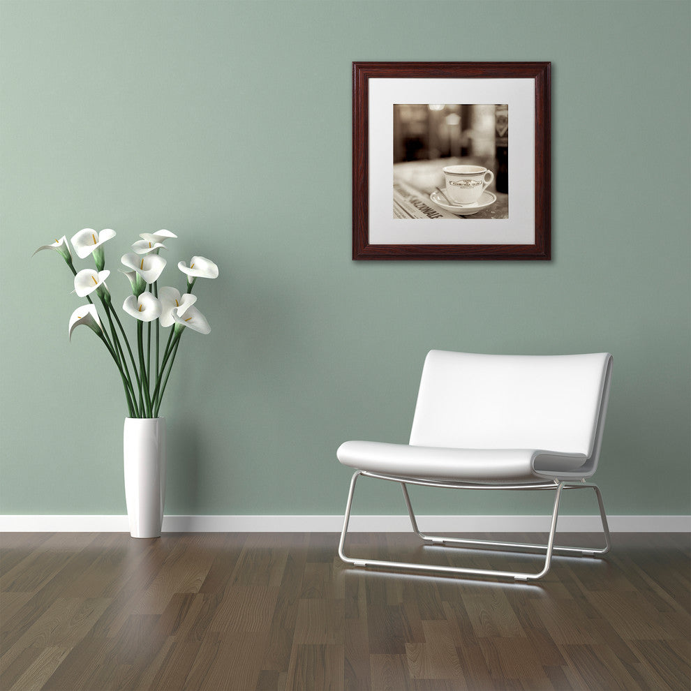 Alan Blaustein 'Tuscany Caffe II' Art, Wood Frame, White Mat, 11x11