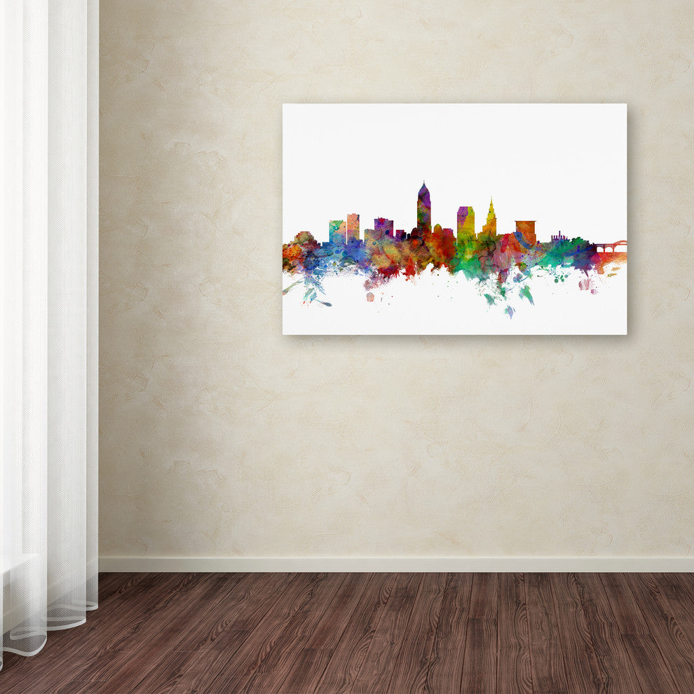 "Cleveland, Ohio Skyline" Canvas Art by Michael Tompsett