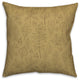 Mustard Yellow Leaf Pattern 18x18 Spun Poly Pillow