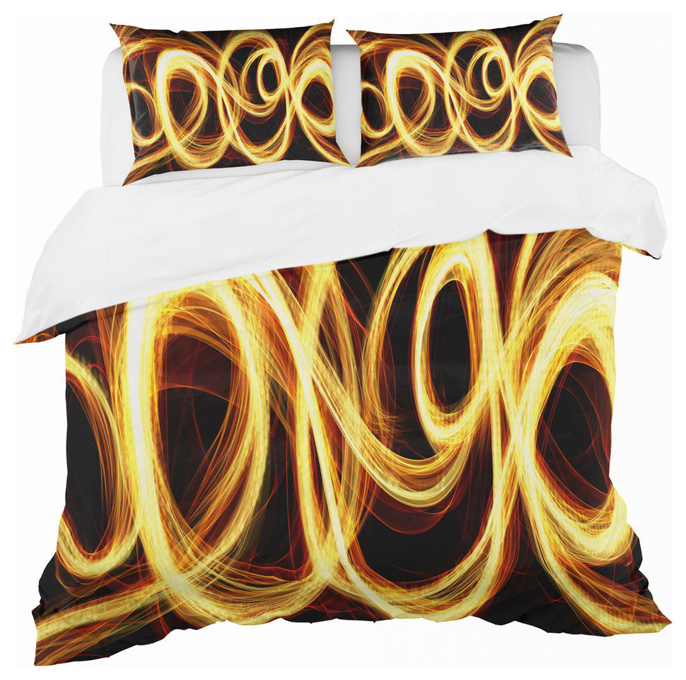 Gold Shock Abstract Modern Duvet Cover Set, King