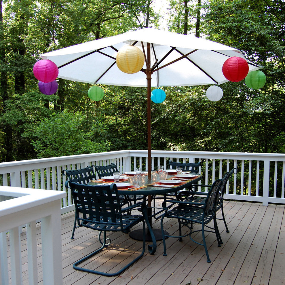 Round Paper Lanterns, Set of 5, White