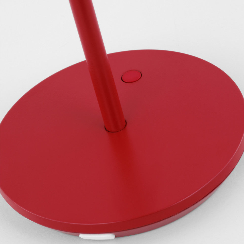 Mena 1-Light Modern Rechargeable Table Lamp, Dark Red