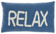 Mina Victory SH041 Throw Pillow, Blue, 12"X21"