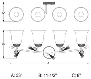 Vaxcel Sierra 4 Vanity Light, Black Walnut