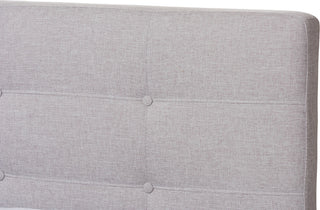 Valencia Mid-Century Modern Grayish Beige Fabric Full Size Platform Bed