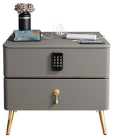Modern Italian Bedside Table Made of Solid Wood, Gray Brown