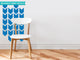 Chevron Arrows Fabric Wall Decals, Set of 26 Chevron Pattern Decals, Blue