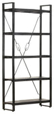 Vidaxl 5-Tier Bookcase Black 35.4"x11.8"x70.9" Solid Mango Wood