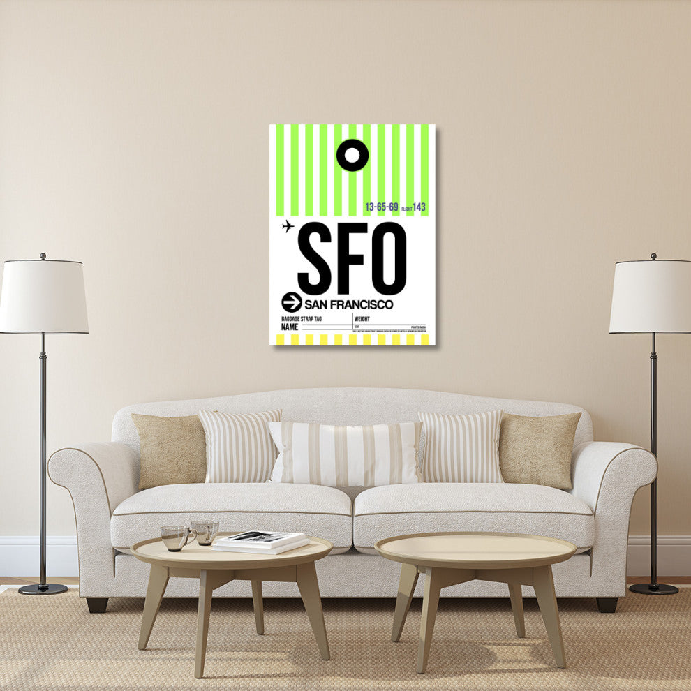 "SFO San Francisco Luggage Tag 3" Fine Art Print