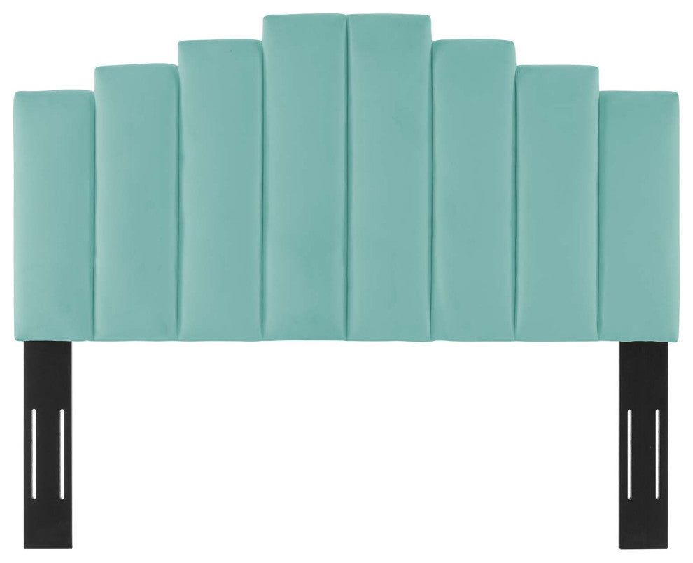 Noelle Performance Velvet Twin Headboard-Mint