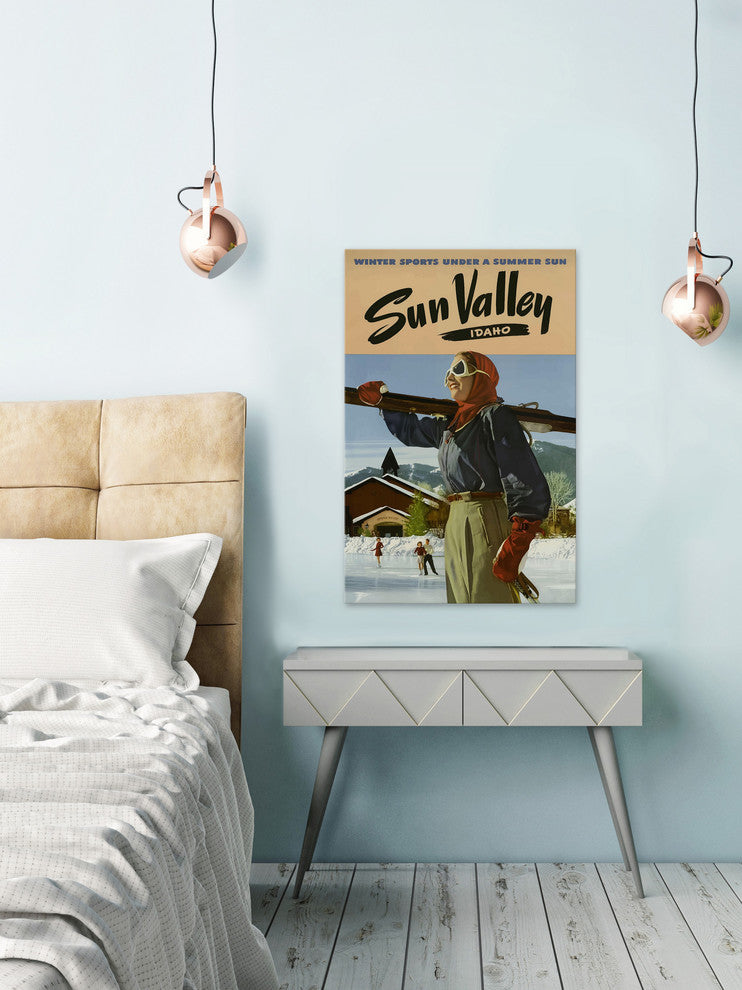 "Sun Valley Idaho" Painting Print on Wrapped Canvas, 24"x36"
