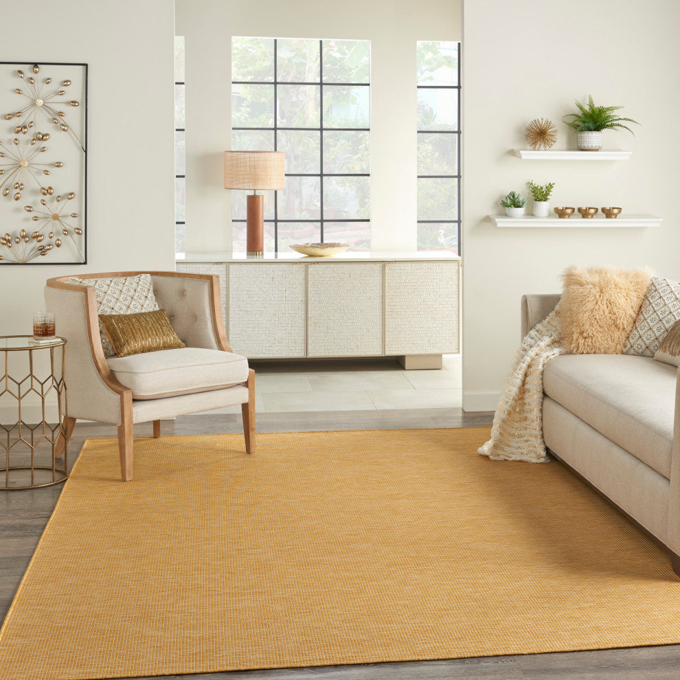 Nourison Positano Contemporary Area Rug, Yellow, 9'x12'