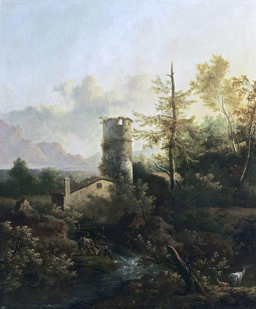 Frederick De Moucheron Mountainous Wooded River Landscape Gallery Wrapped Canvas