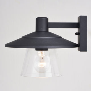 Westport Steel 1 Light Black Coastal Outdoor Wall Lantern Clear Glass