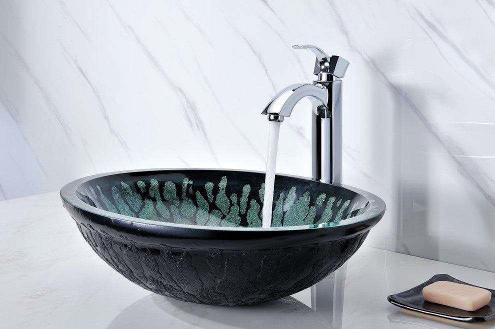 ANZZI Patuvendi Series Deco-Glass Bathroom Vessel Sink