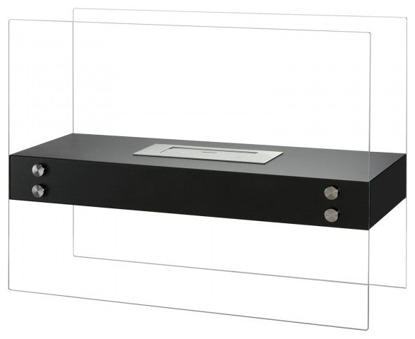 Double-Sided Ventless Bio Ethanol Fireplace - Vitrum H Black | Ignis