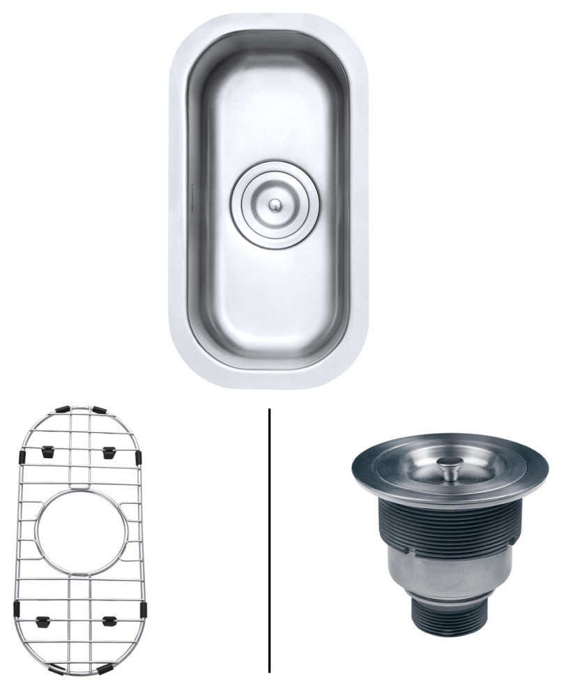Ruvati RVM4119 Undermount 16 Gauge Stainless Steel 9" Narrow Bar Prep Sink
