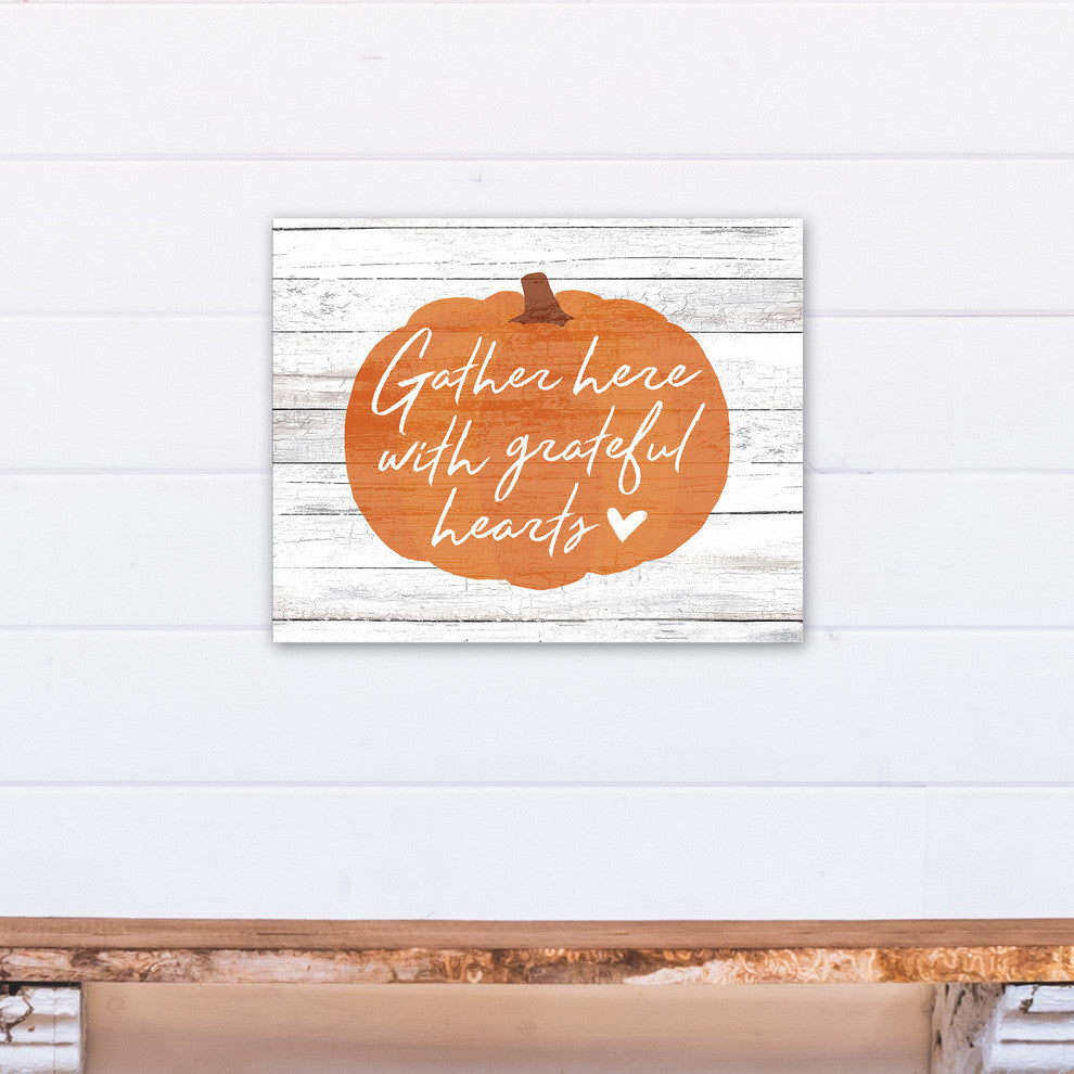Gather Here with Grateful Hearts Print on Canvas