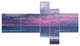 Blue and Pink Unset over Sea, Seashore Canvas Art Print, 60"x32", 5 panels