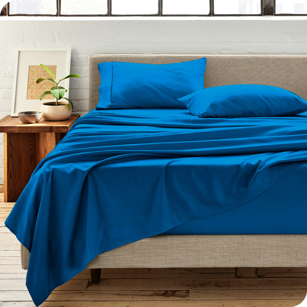 Bare Home Microfiber Pillowcases - Set of 2, Medium Blue, King