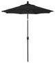 6ft. Stone Black Aluminum Market Umbrella Push Button Tilt Black Sunbrella
