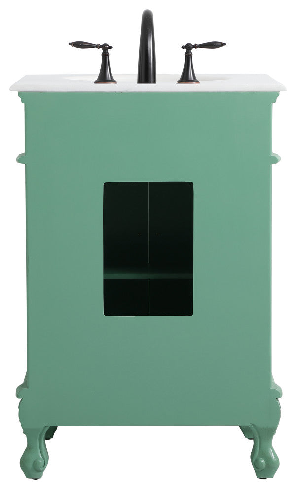 Bathroom Vanity, Vintage Mint, 24", Single Sink