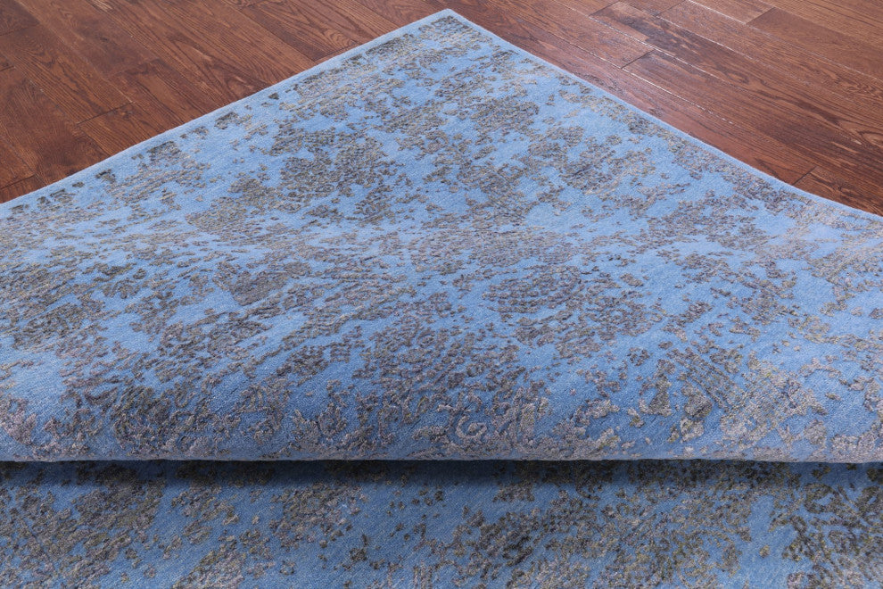 Wool and Silk Modern Handmade Rug 7' 10" X 10' 1" Q9138