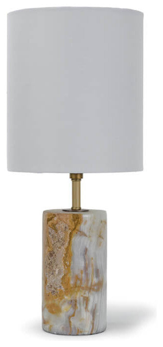 Jade and Brass Mini Cylinder Lamp