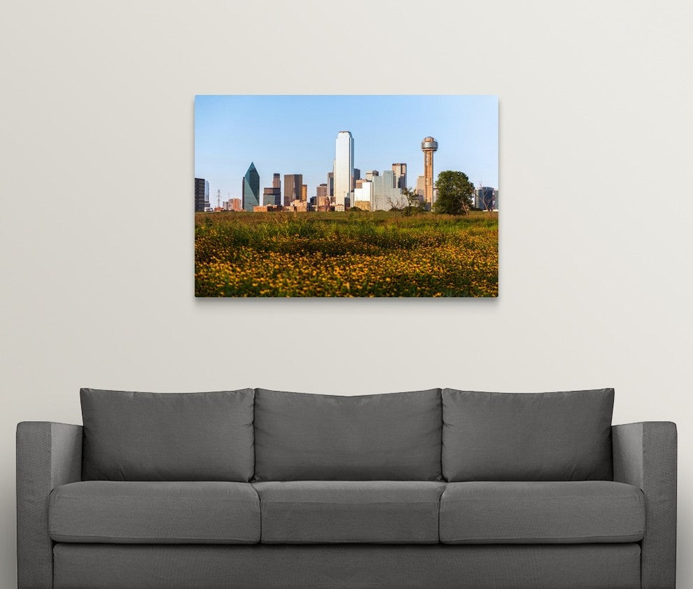 "Dallas Texas City Skyline" Wrapped Canvas Art Print, 48"x32"x1.5"