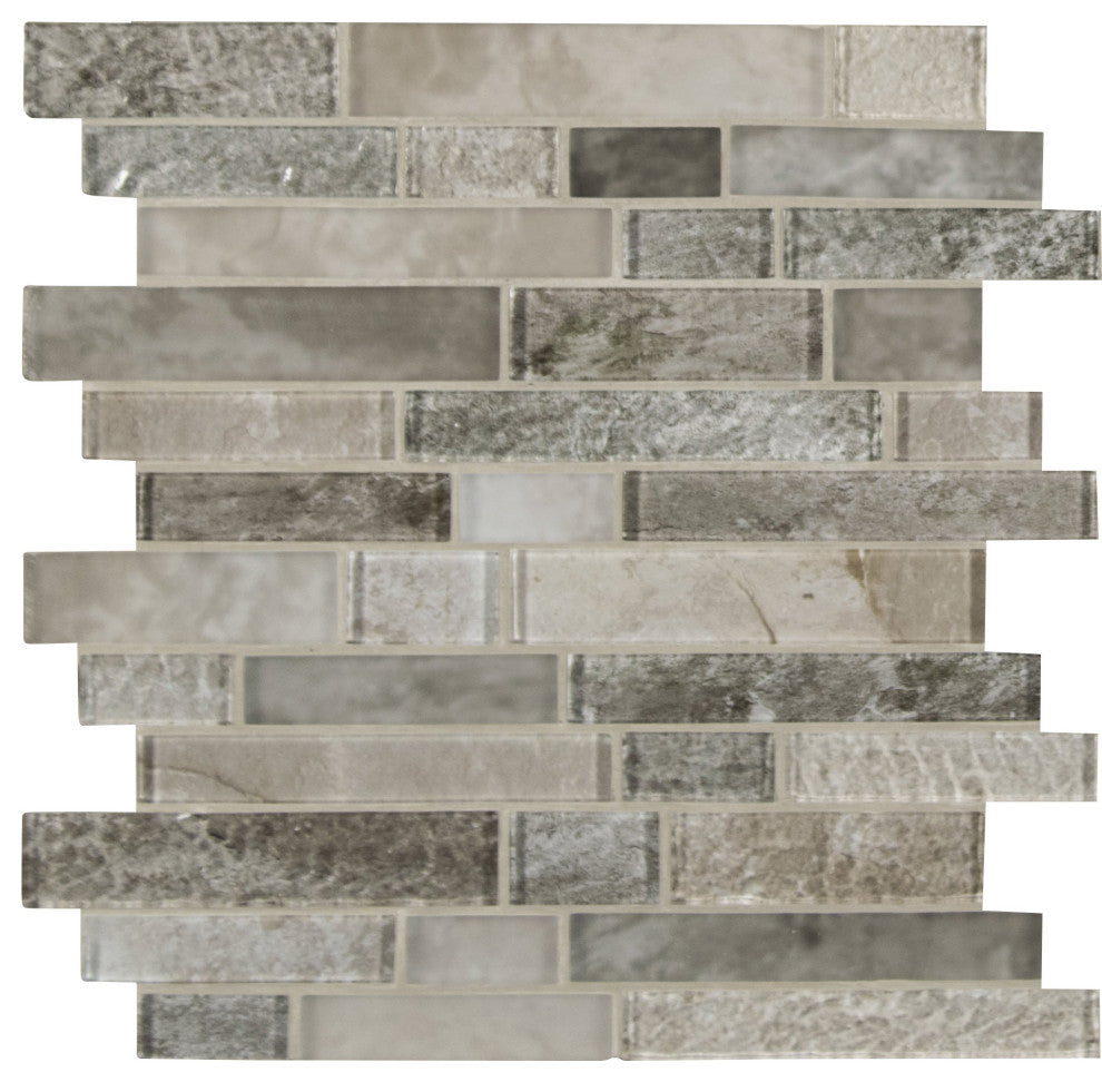 MSI SMOT-GLSIL-SAVOY8MM 12-13/16" x 11-3/4" Linear Mosaic Sheet - - Savoy