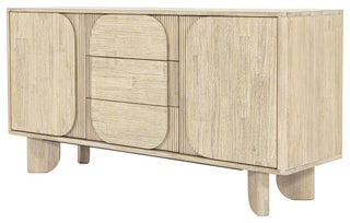 Haru 63" Wide 3-Drawers Sideboard, Beige