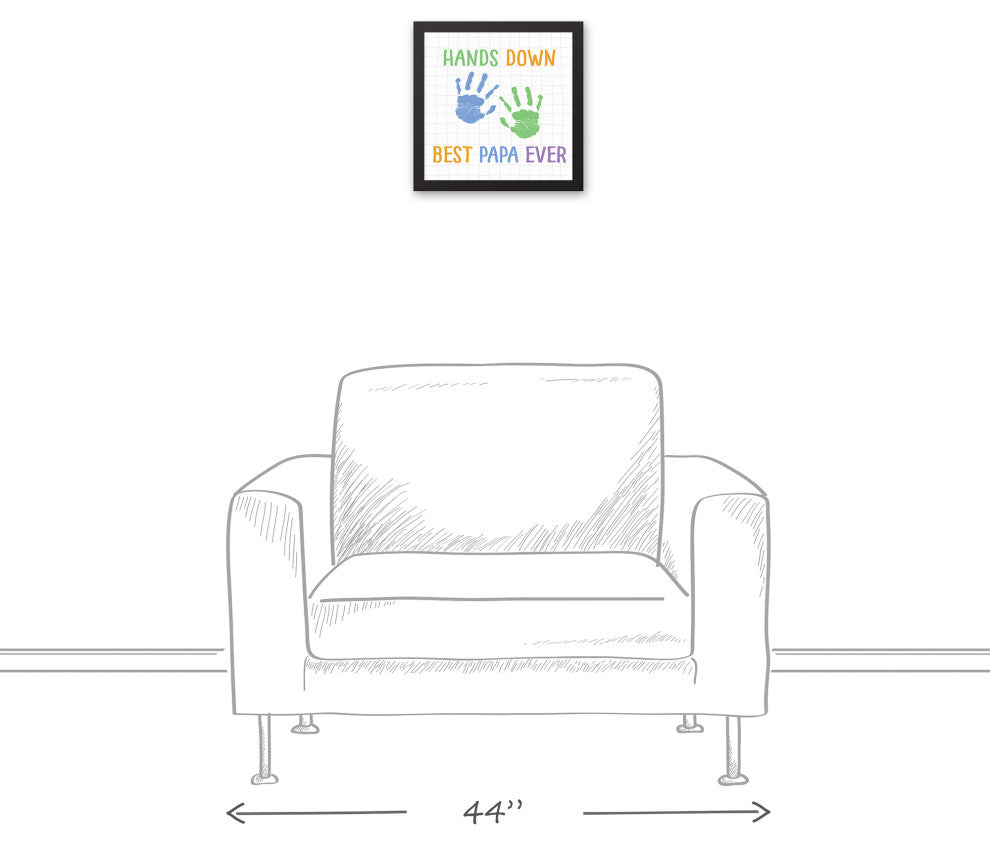 Hands Down Best Papa 12x12 Black Framed Canvas
