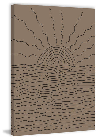 "Linear Sunrise" Painting Print on Wrapped Canvas, 8x12