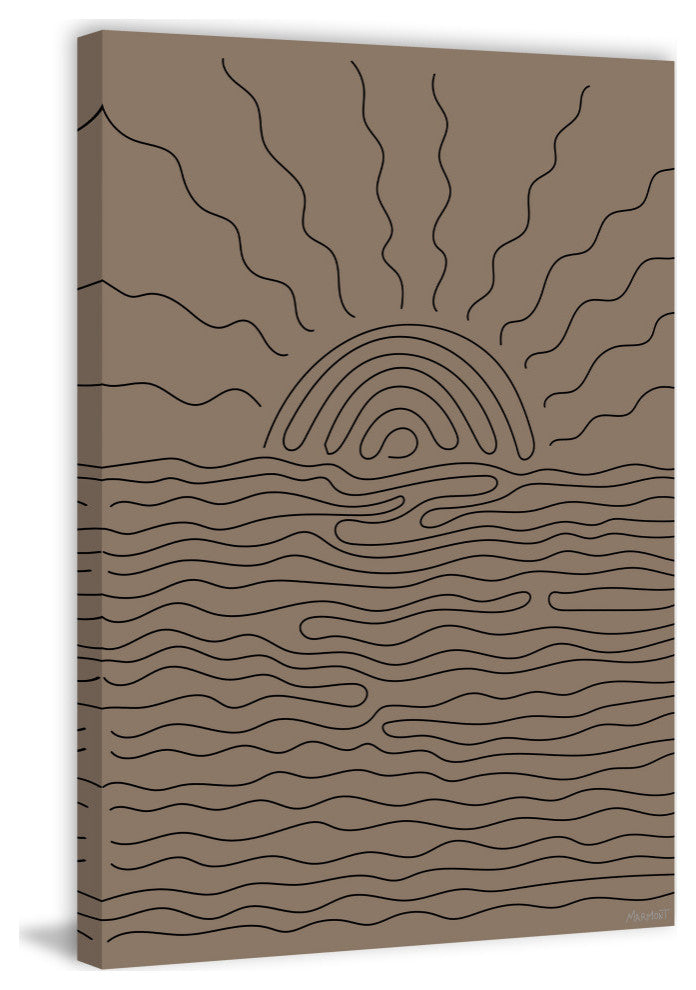 "Linear Sunrise" Painting Print on Wrapped Canvas, 8x12