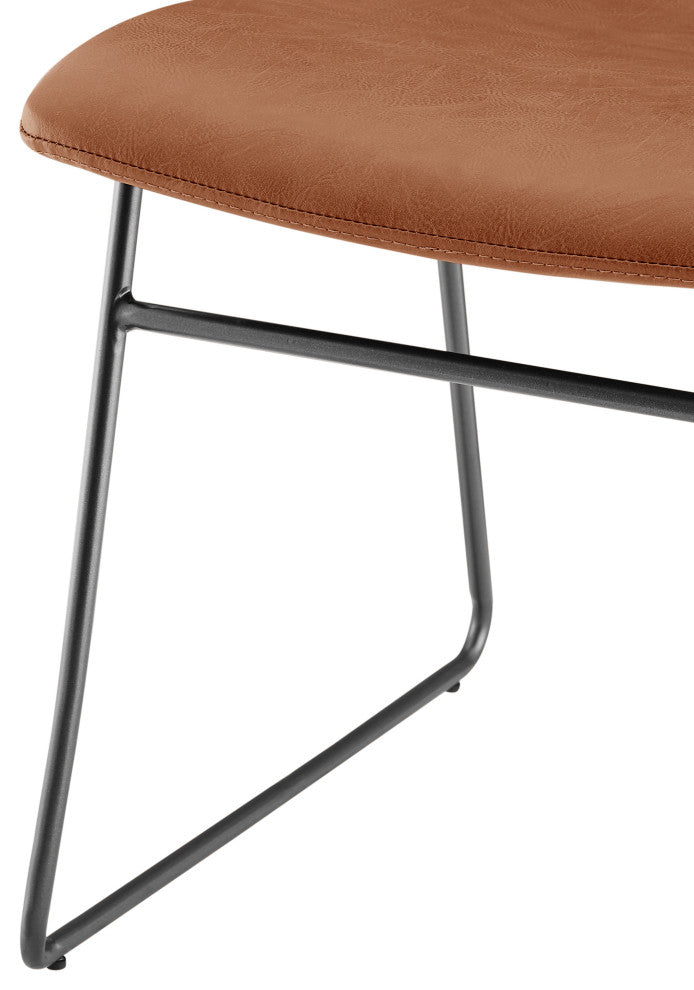 Bruce PU Dining Side Chair,, Set of 2, Toasted Caramel