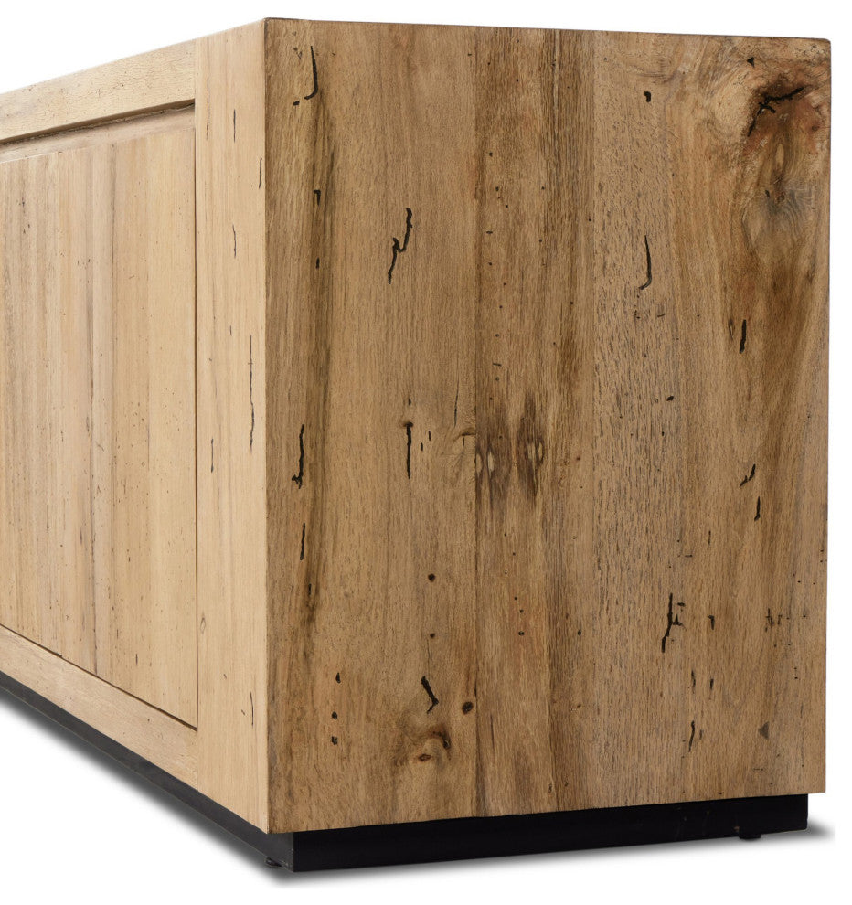 Abaso Media Console Rustic Wormwood Oak