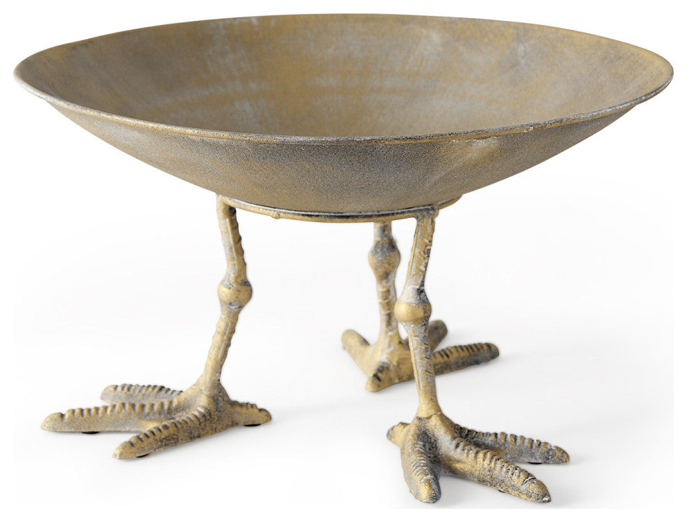 Antiqued Gold Webbed Feet Centerpiece Bowl