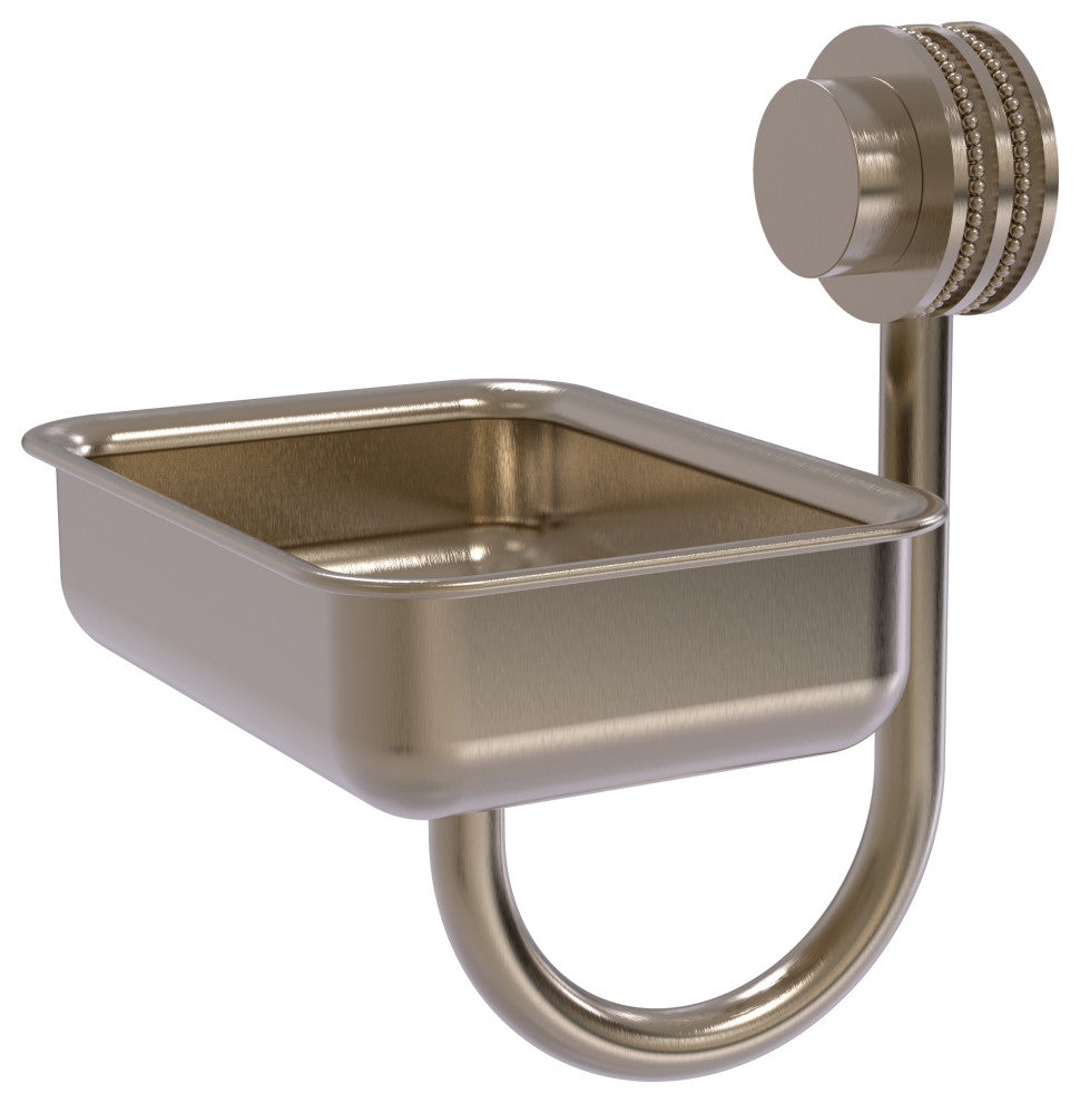 Venus Wall Mount Soap Dish With Dotted Accents, Antique Pewter