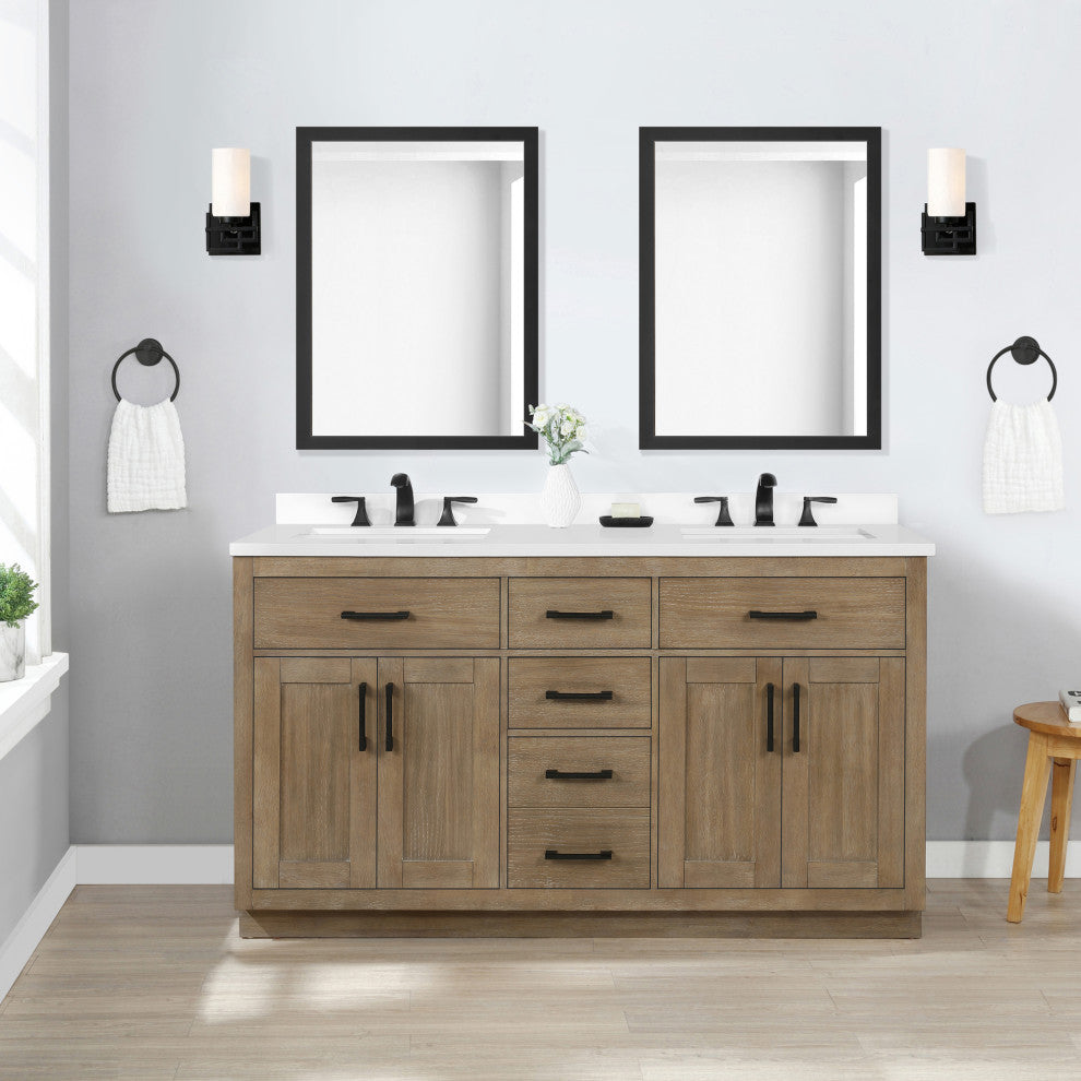 OVE Decors Bailey Vanity, Driftwood Oak, 60 Inches