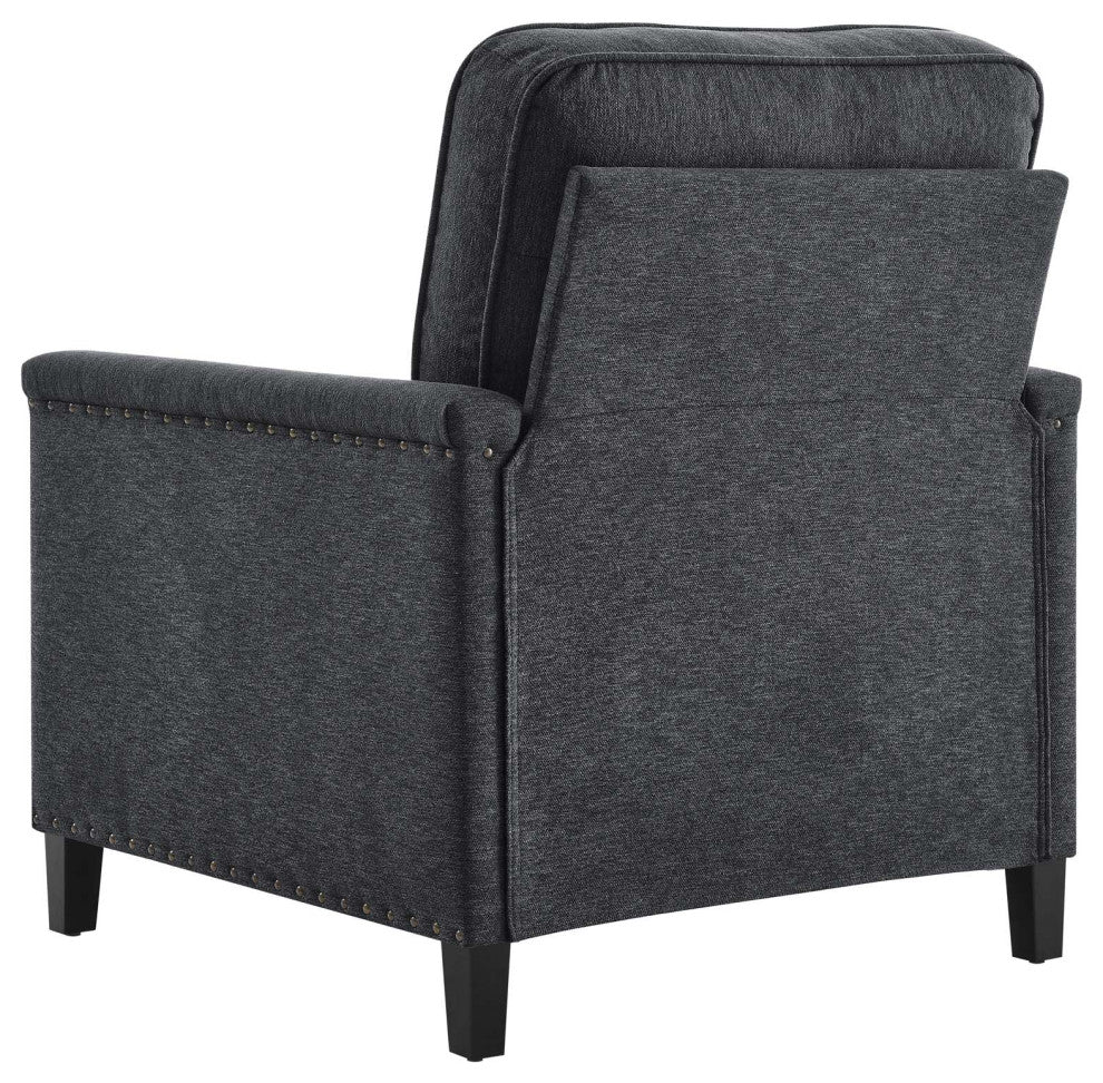 Armchair Accent Chair, Fabric, Dark Gray, Modern, Living Lounge Hospitality